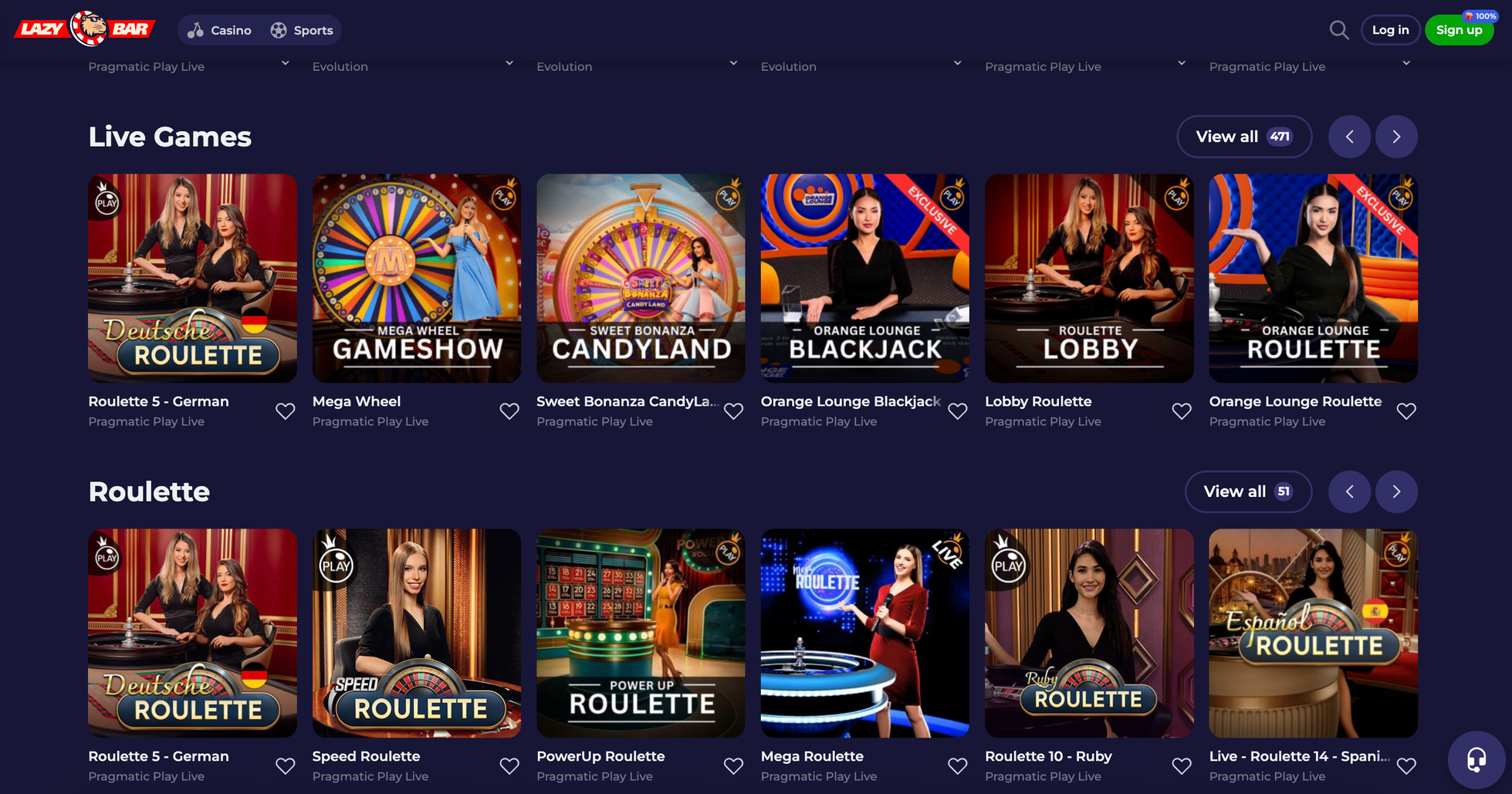  Lazy bar Live Casino